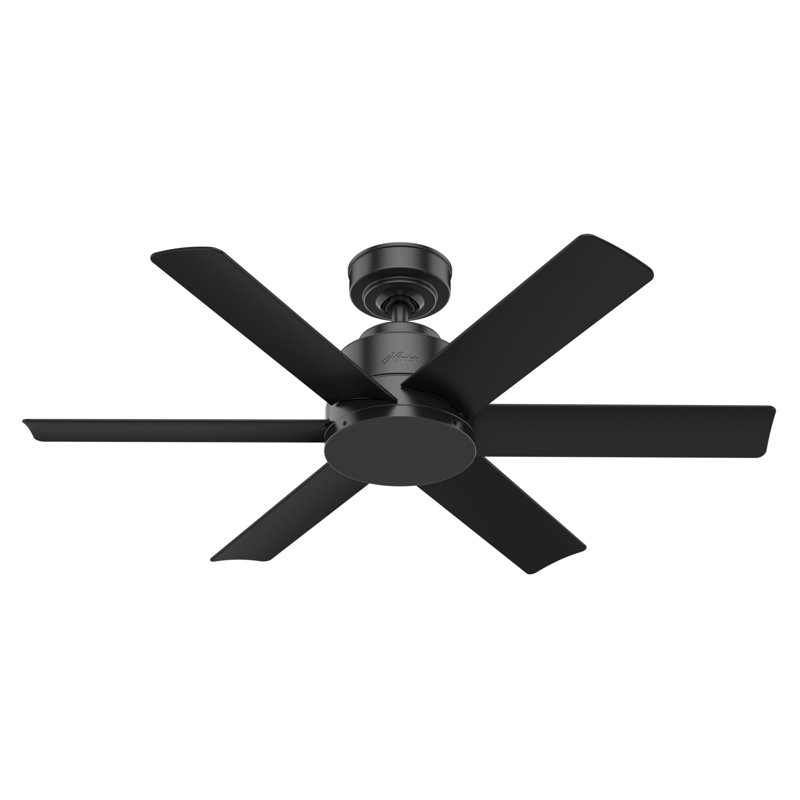 44" Kennicott 6 - Blade Modern Outdoor / Indoor Ceiling Fan with Wall Control, Matte Black