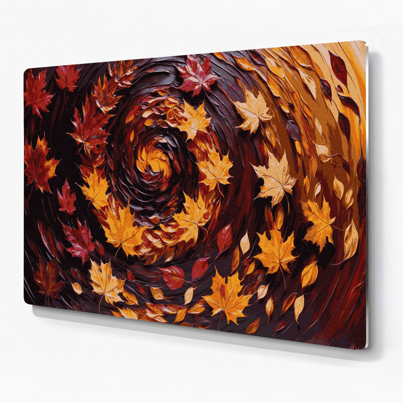 Art mural en métal brun, feuilles d'automne de l'Action de grâce et feuillage, H 20 po x l 24 po