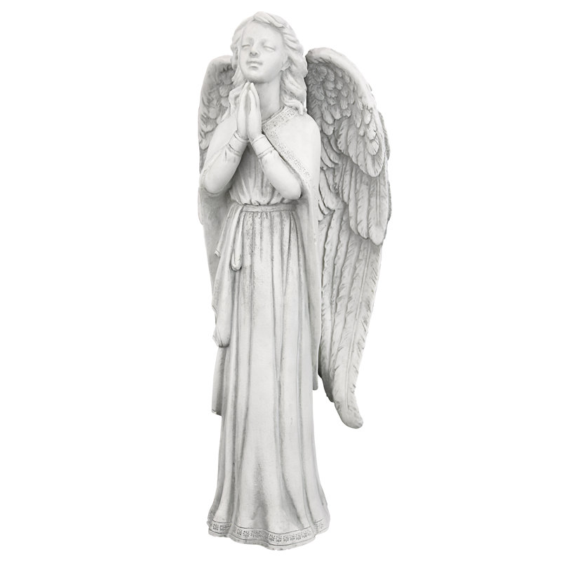 Angels & Cherubs Weather Resistant UV Resistant Plastic Garden Statue, 34cm H x 14cm W x 9cm D