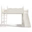 Lit mezzanine simple en bois massif avec rangement, garde-robe, glissade et échelle détachables, beige-1344148531-1344148542