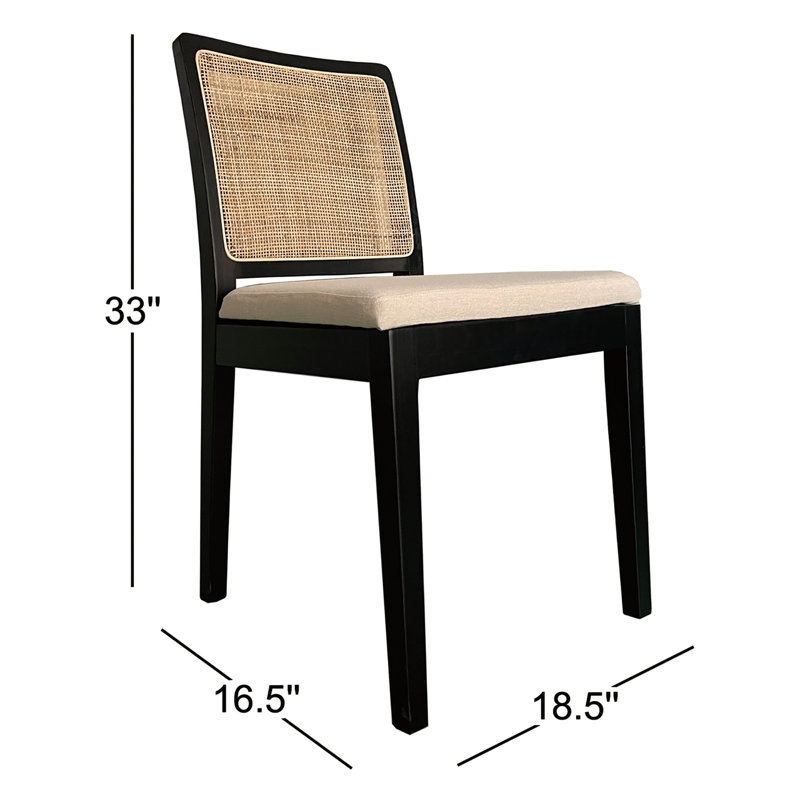Chaise d'appoint rembourrée en coton Torrian, Noir