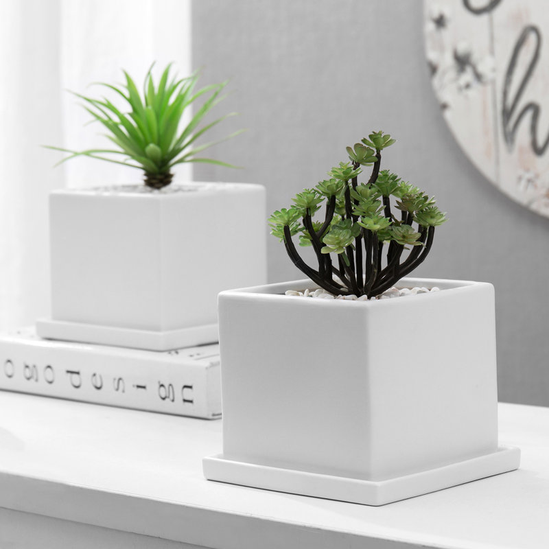 Ceramic Planter Box, White