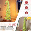 Arbre de Noël escamotable 5 pi avec lumières et 8 modes, arbre de Noël escamotable facile à plier avec 50 lumières DEL, crayon de Noël vert coloré avec boîte de rangement pour appartements