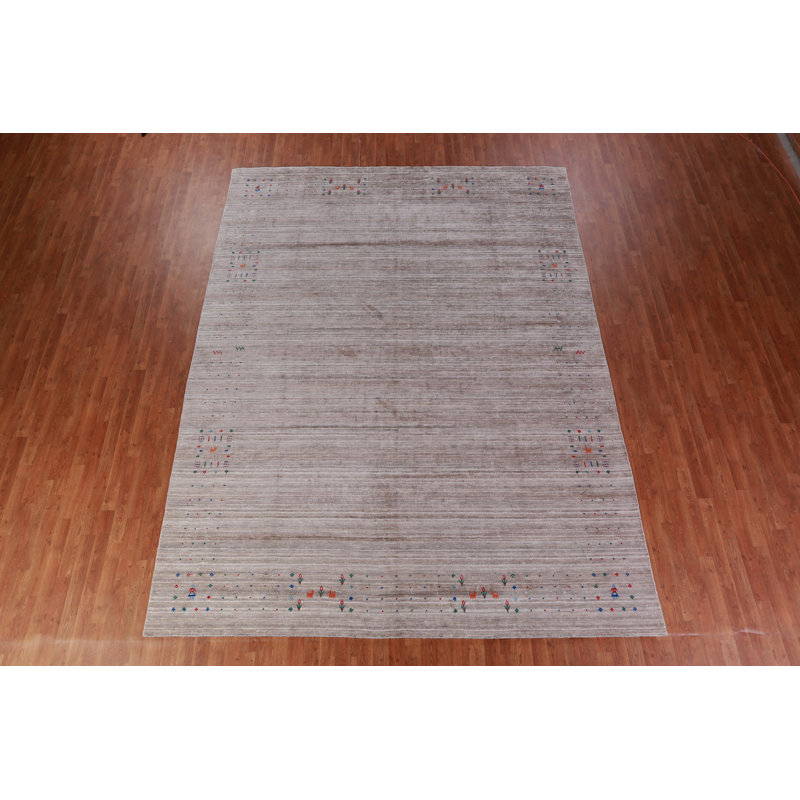 Tapis indien rayé Gabbeh 9 x 12
