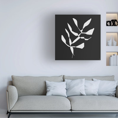 Floral Line And Brush White To Plant 4 Canvas Art