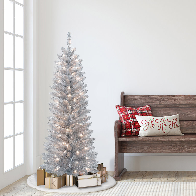 Grodin Lighted Artificial Pine Christmas Tree, 4.5'