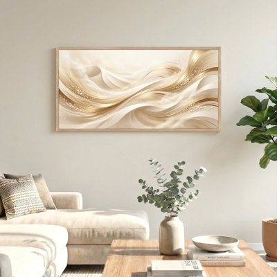 Ensemble de 1 tableau sur toile « Vagues dorées »