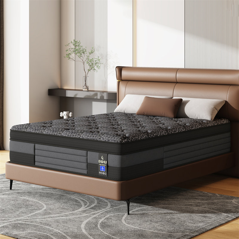 ENSHUI 14" Cooling Medium Firm Hybrid Mattress in a Box- Motion Isolation & Support, 14", Queen