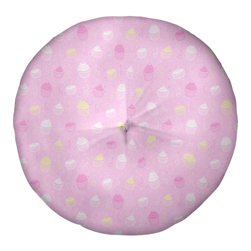 Coussin de sol Katelyn Elizabeth, H 26 po x l 26 po, Rose / Jaune