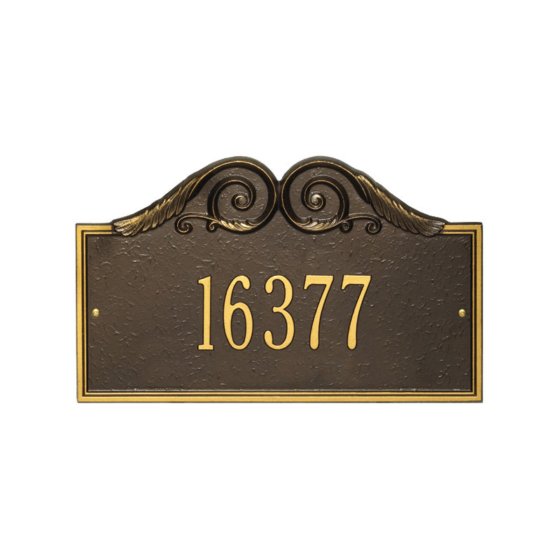 Plaque d'adresse murale 1 ligne Versailles, Cuivre antique, Oui