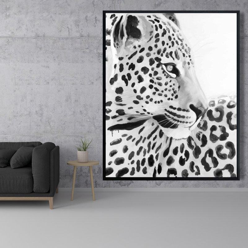 Magnifique reproduction de léopard sur toile