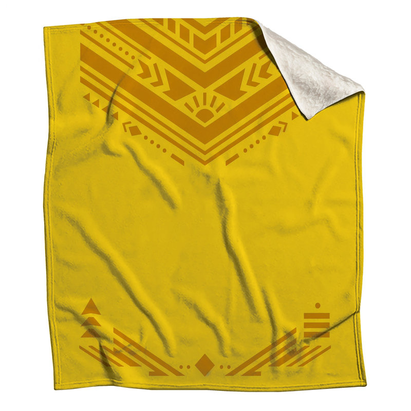 Yellow Geometric Pattern Blankets, 50in W x 60in H