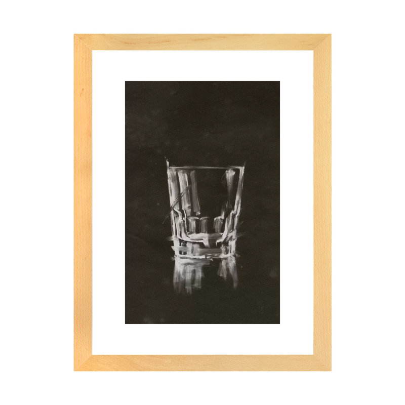 "Crystal Bar VI" par Ethan Harper, reproduction d’art, H 32 po x l 24 po x P 1 po, Papier encadré de bois naturel, Blanc
