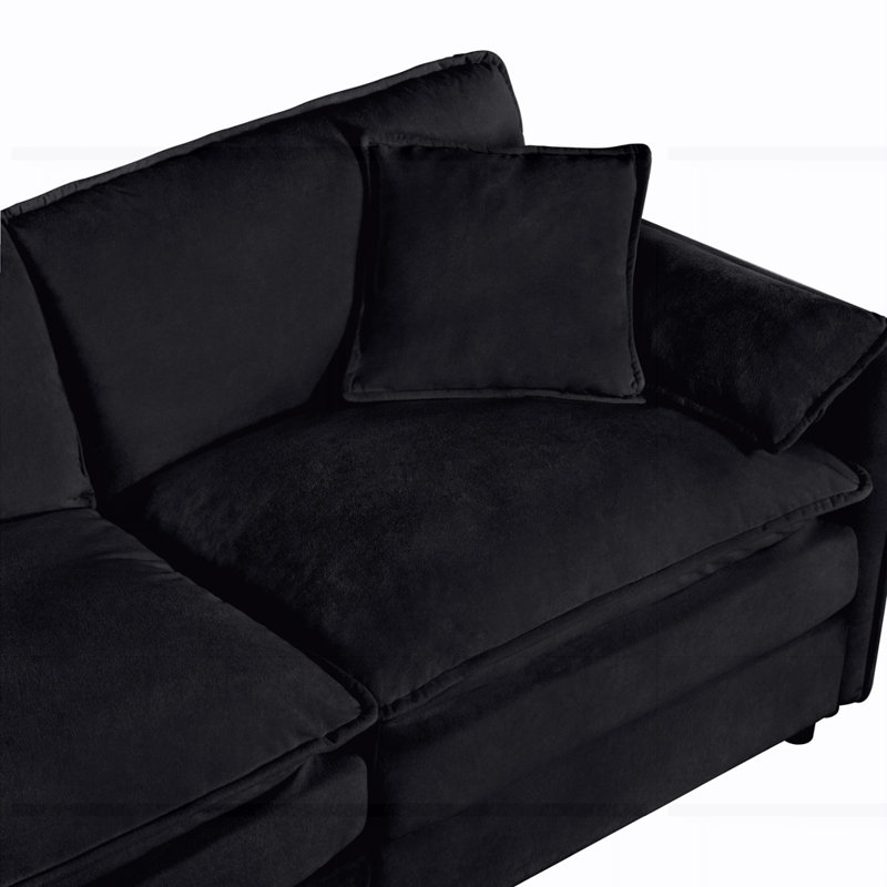 Fauteuil inclinable surdimensionné avec repose-pieds mobile, Noir