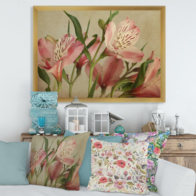 «Retro Alstroemeria Flower», impression sur toile