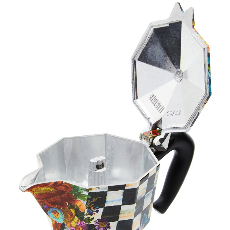 Courtly Check Flower Market Moka Pot, 3 shots