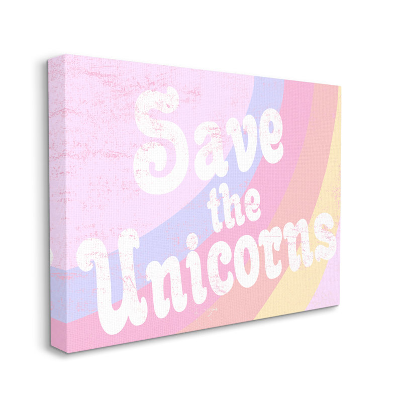 " Save The Unicorns " by Daphne Polselli, Wrapped Canvas, 36" W x 48" H