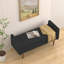 Banc de rangement avec repose-pieds en lin-1978730255