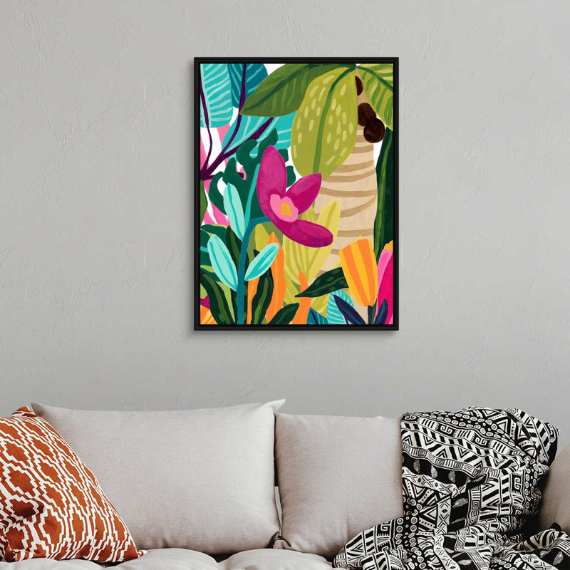«Island Thicket I», art mural sur toile, Cadre flottant noir, H 32 po x l 24 po