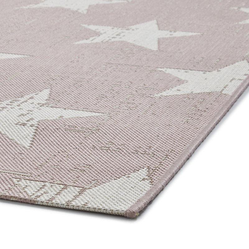 Machine Woven Rose/Cream Rug, Rectangle 120 x 170cm