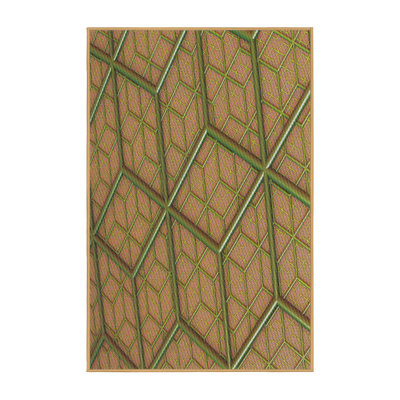 Tapis orange/vert à motifs