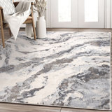 Valrie SAH100A Greige Grey Abstract Mountain Area Rug