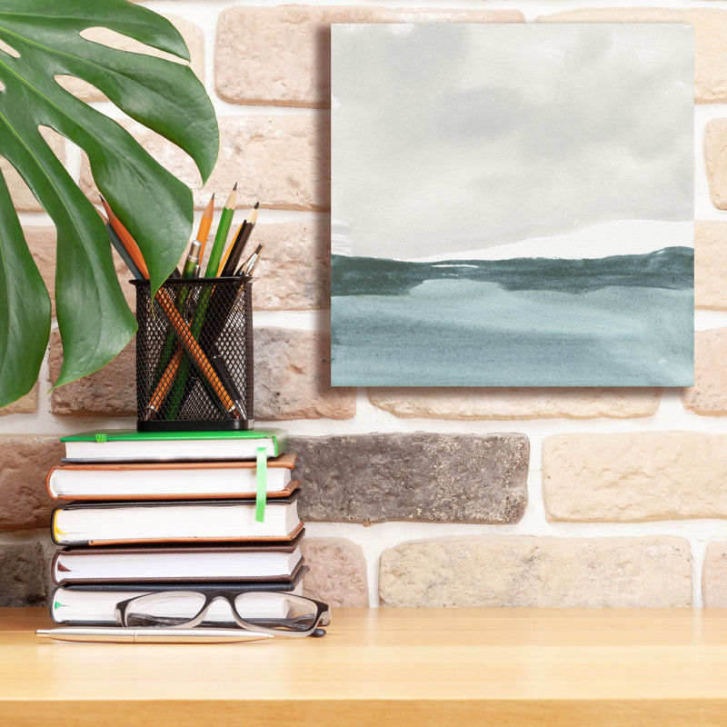 Highland Dunes 'Tranquil Silver Sea 1' by Chris Paschke Canvas Wall Art, 12" x 12"