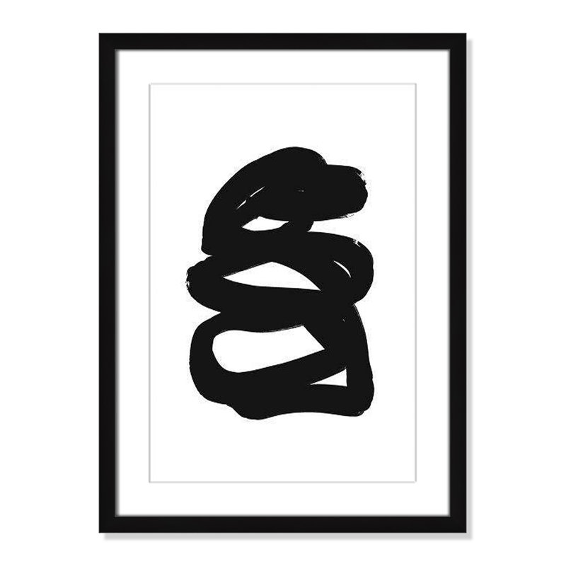 «Line Hug Collection» par Leah Straatsma, dessin au trait, H 23 po x l 17 po x P 1,25 po, Cadre noir mat
