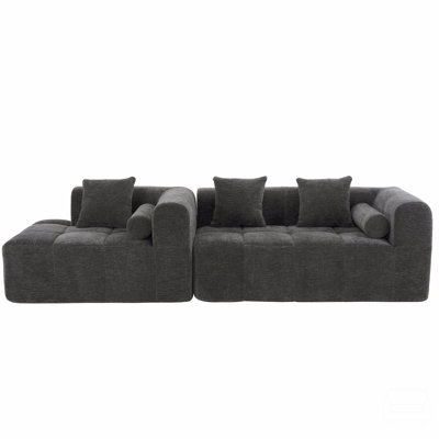 Modular Sectional Sofa with Deep Seating & 2 Side Pockets for Living Room by Wrought Studio