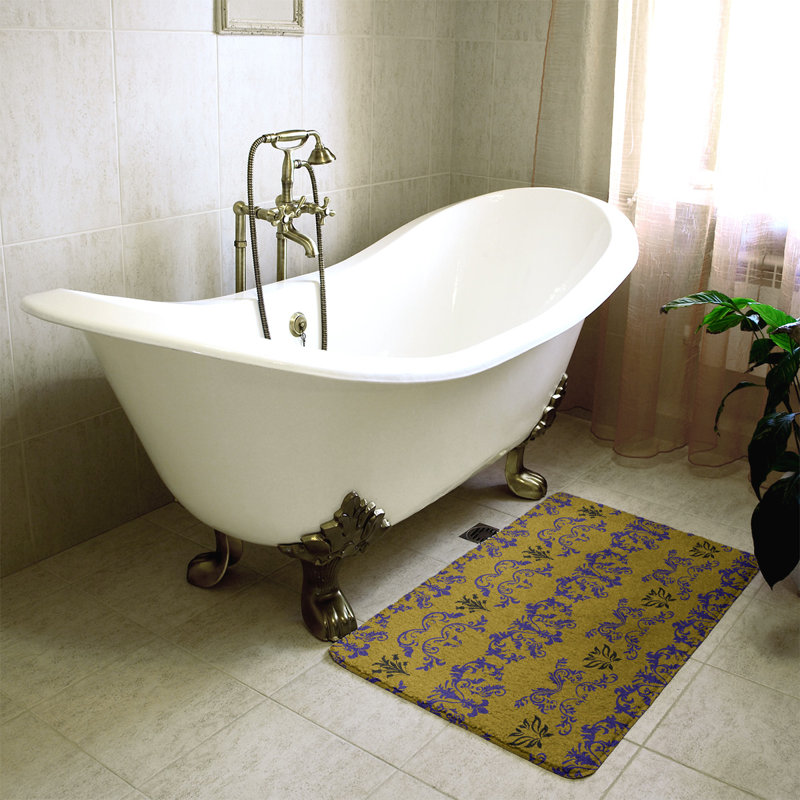 Tapis pour salle de bain Baltimore, l 17 po x L 24 po, Mauve/ or métallique / noir