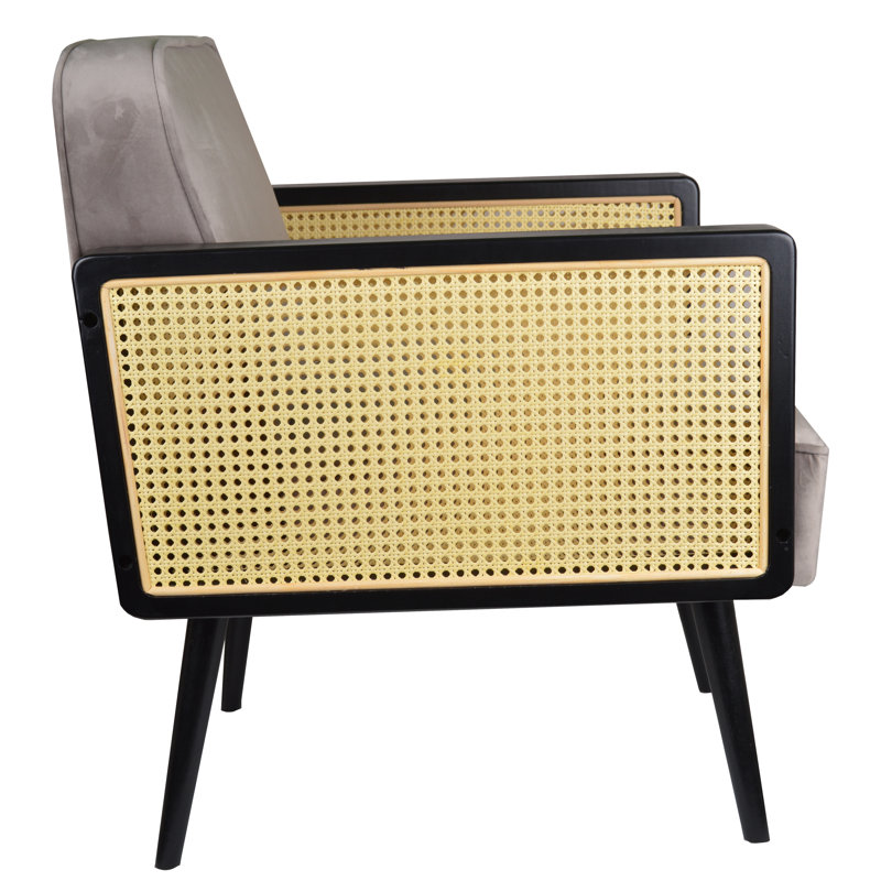 Arlyn Upholstered Armchair, Black, Black/Yellow, Beige