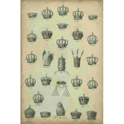 Heraldic Crowns & Coronets II par Milton - reproduction d'art sur toile tendue