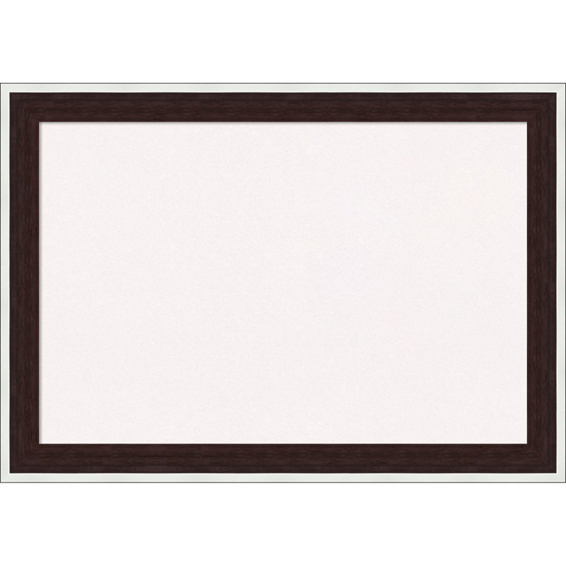 Maya espresso avec cadre argenté, tableau blanc en liège, tableau d'organisation, tableau d'affichage, Blanc
