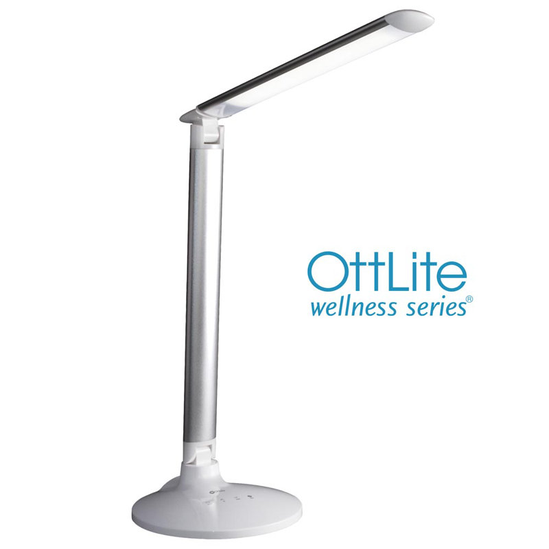 OttLite Command LED Desk Lamp with Voice Assist - Google Home and Amazon Alexa Compatible, USB