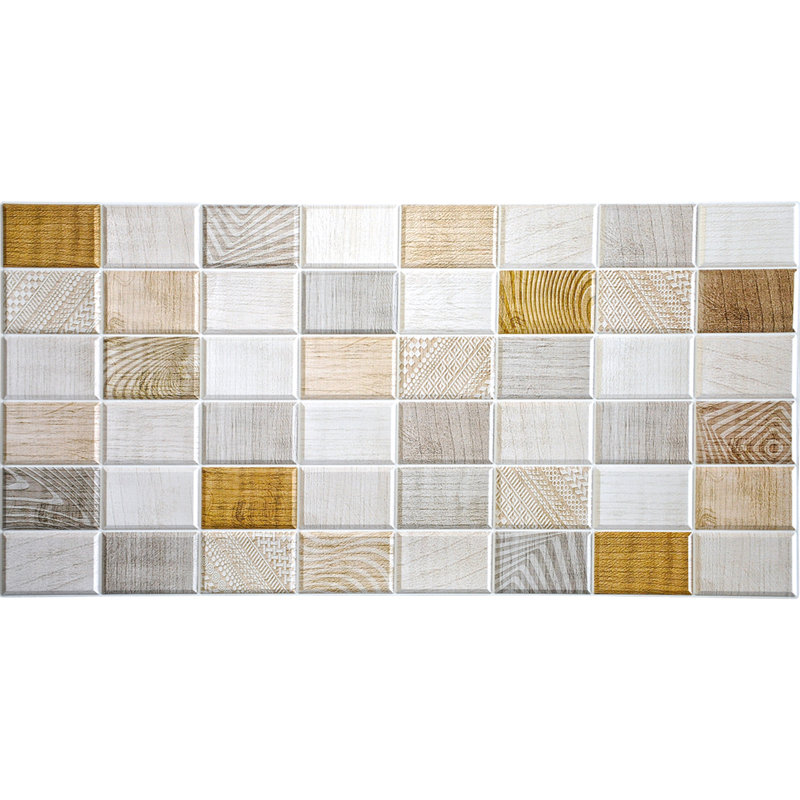 Panneau mural en vinyle l 38 po x l 19 po blanc/beige Falkirk 3D