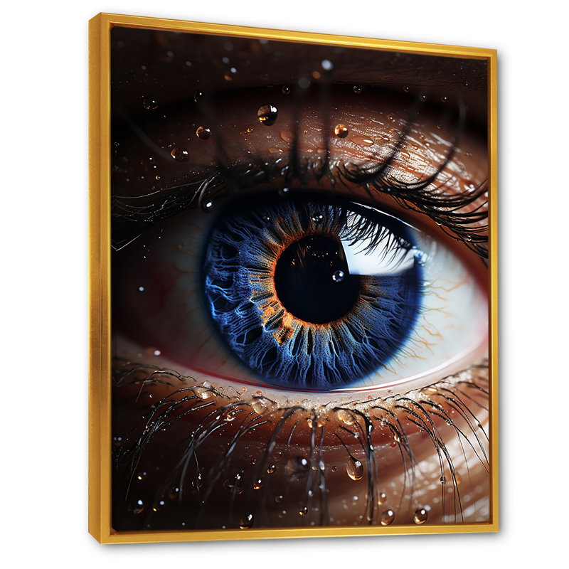 Reproduction d'art sur toile irréel surréel, Cadre flottant doré, H 20 po x l 12 po x P 1 po