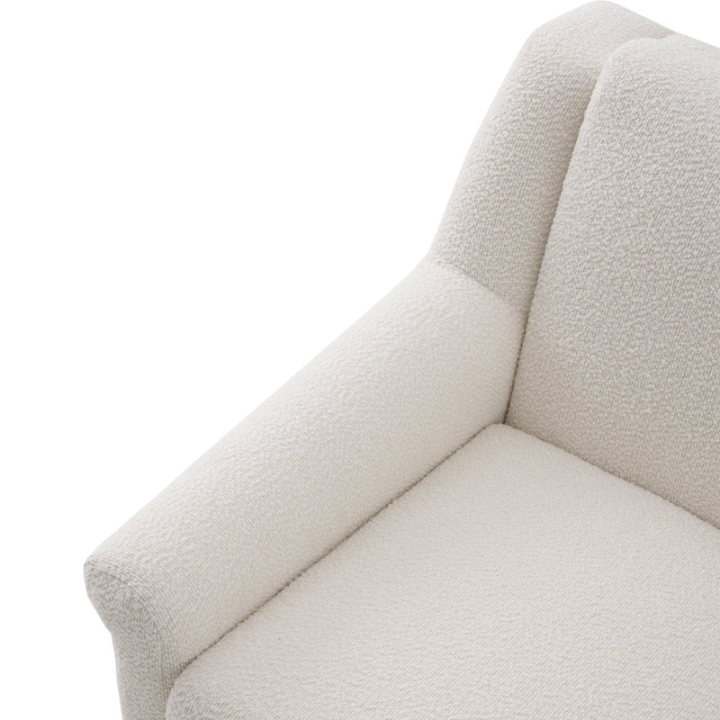 Chaise d'appoint moderne avec accoudoirs évasés, Beige
