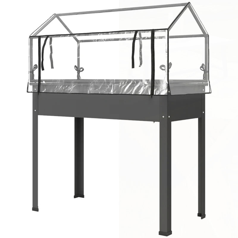 Jardinière extérieure surélevée, lit pour plante, Gris foncé
