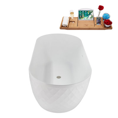 Baignoire autoportante 67 "avec drain interne Streamline