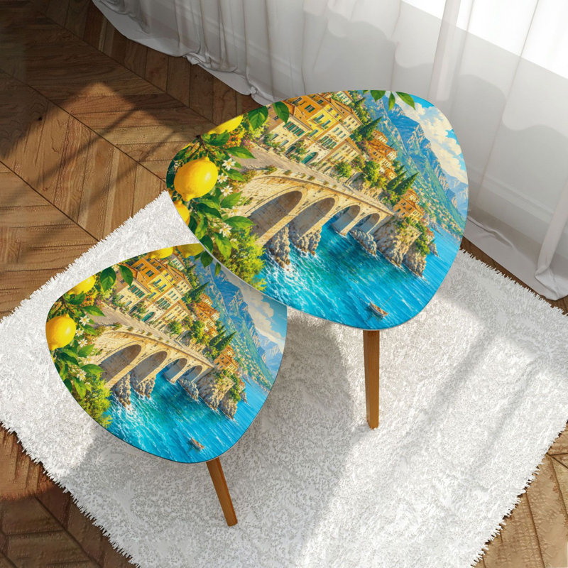 Ensemble de 2 tables basses gigognes Triangle