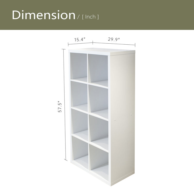 Smart Cube 8-Cube Organizer Storage With Opened Back Shelves,2 X 4 Cube Bookcase Book Shleves For Home