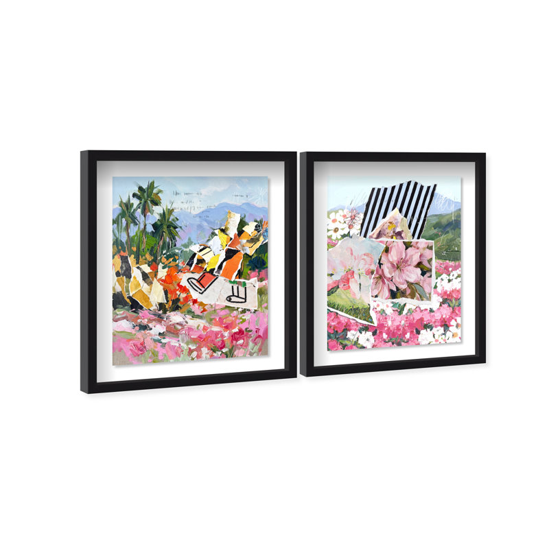 Tropic Bloom Set Shadowbox Landscape & Nature Print by Oliver Gal, Black Frame, 16 x 20, 37.5"H x 46.5"W, Black Shadowbox