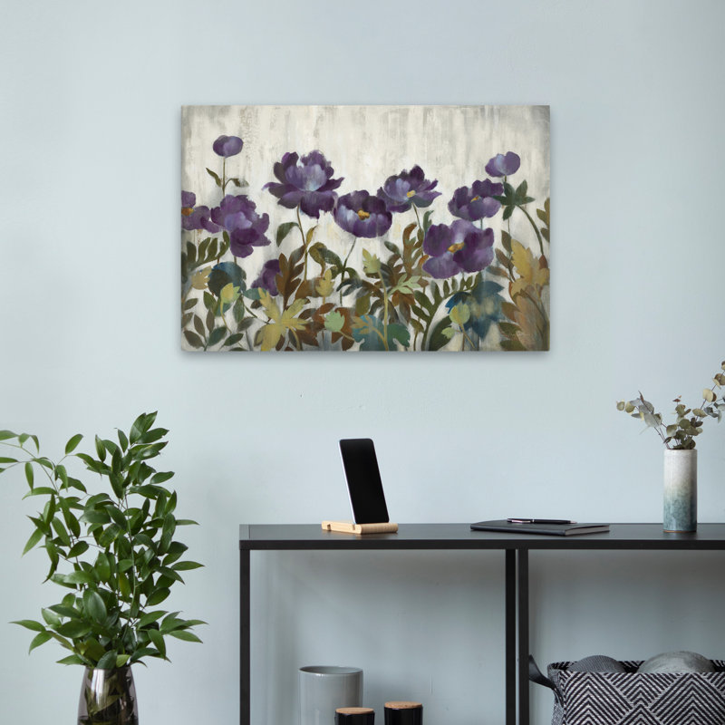 Argent et saphir en fleurs crème beige, H 24 po x l 16 po
