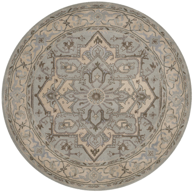 Anotida Hand Tufted Wool Oriental Rug, Round 8'