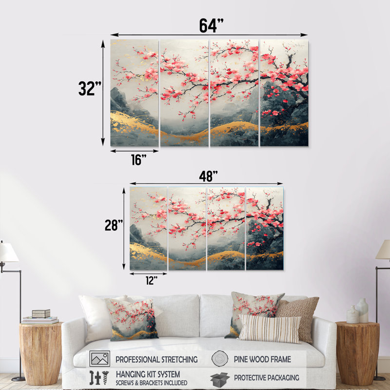 Alcott Hill® Japan Pink Cherry Blossom Tree Landscape II - Cherry ...