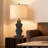 24.5" Black Modern Dimmable Resin for Bedroom Living Room Bedside Desk Nightstand Table Lamp Set with Linen Drum Shape and USB Prot-314853827