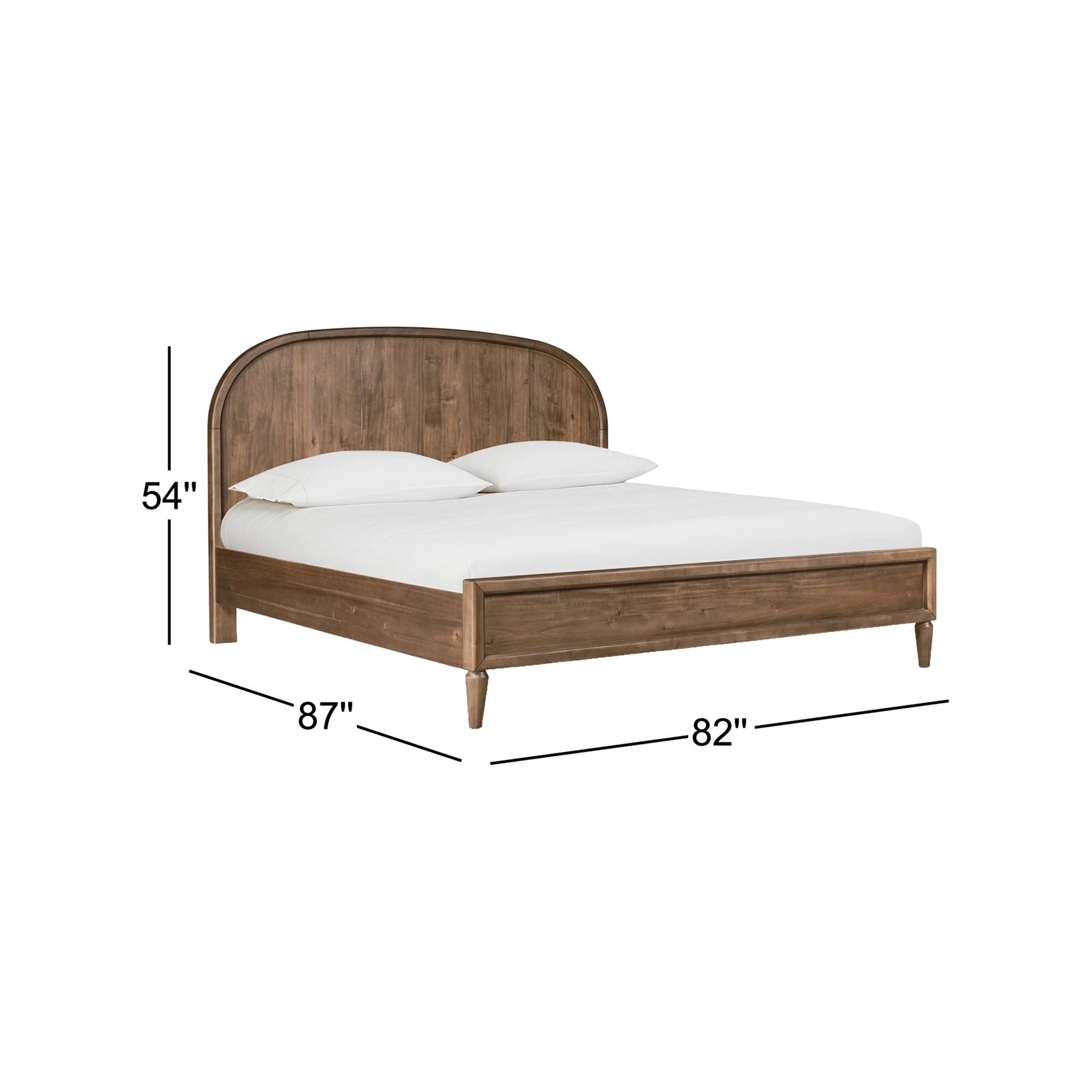 August Solid Wood Platform Bed, King