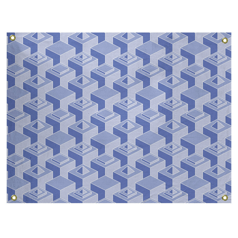 Tapisserie, H 26 po x l 36 po, bleu