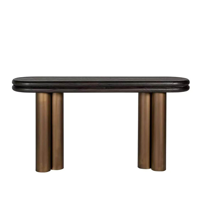 Console en bois massif de style moderne, 33.4" H x 47.2" W x 13.7" D