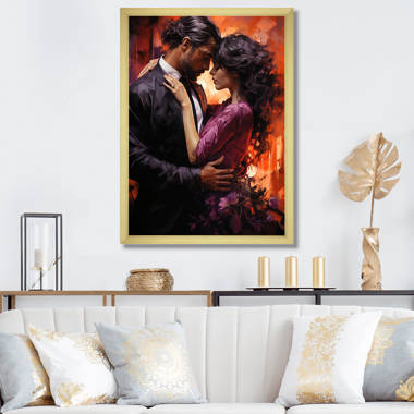 Passionate kissing couple love wall sticker